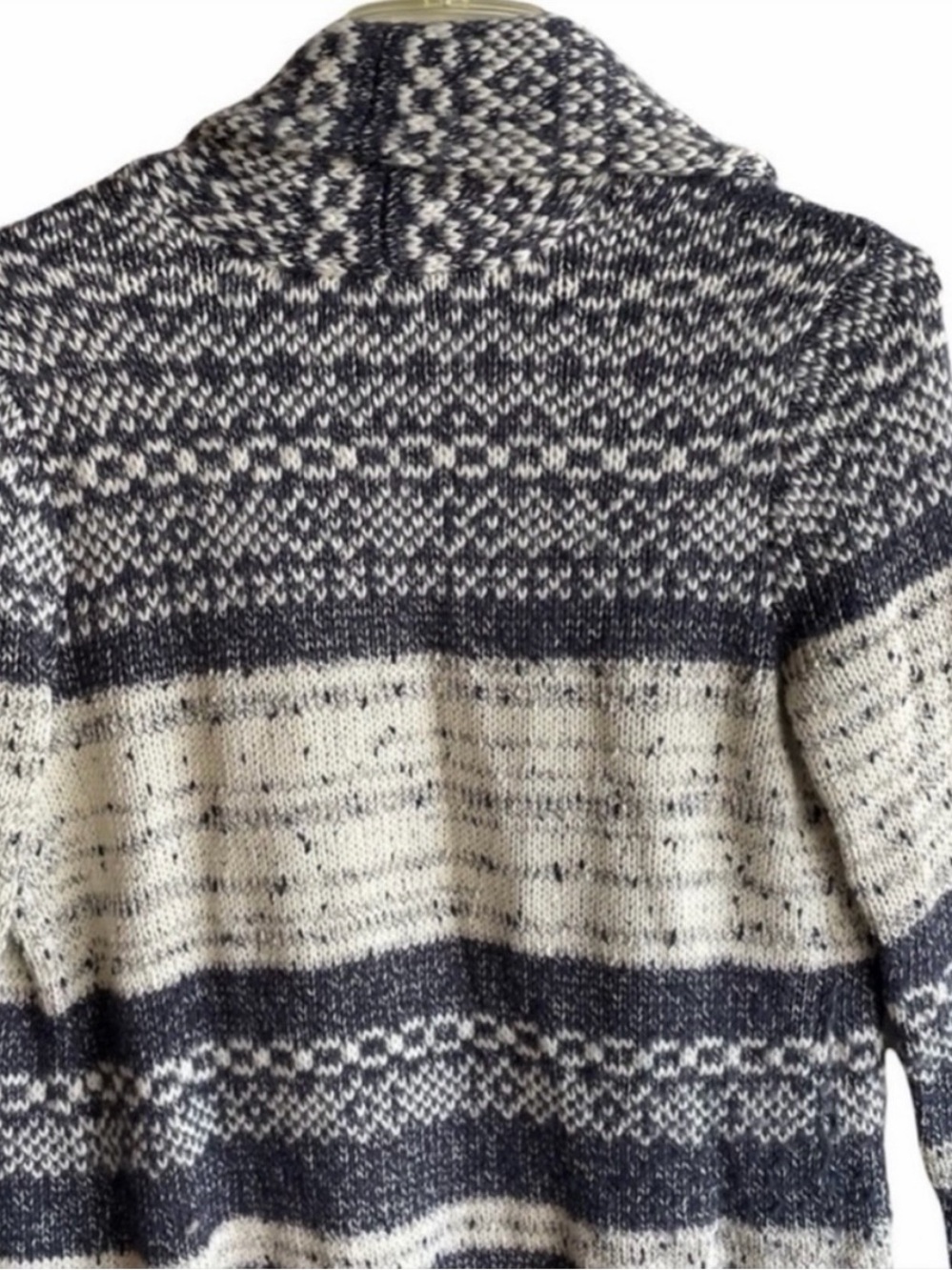 BCBGMaxAzria Black & White Striped Open-Front Cardigan - Picture 6 of 9
